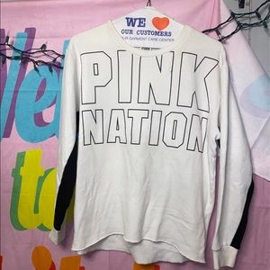 PINK Nation White and Black Oversized Sweater